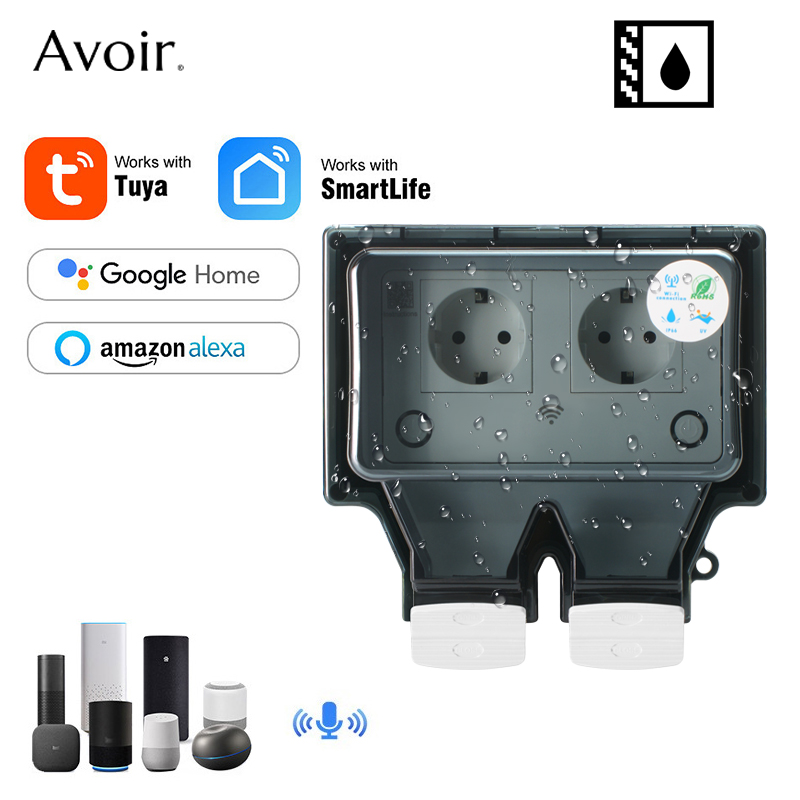 Outdoor Power Port - Avoir Tuya Muur Stopcontacten Ip66 Waterdicht