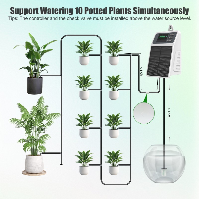 Outdoor Power With Timer - 【CHRISTMAS】 Automatische druppelirrigatieset op zonne-energie Timermodi