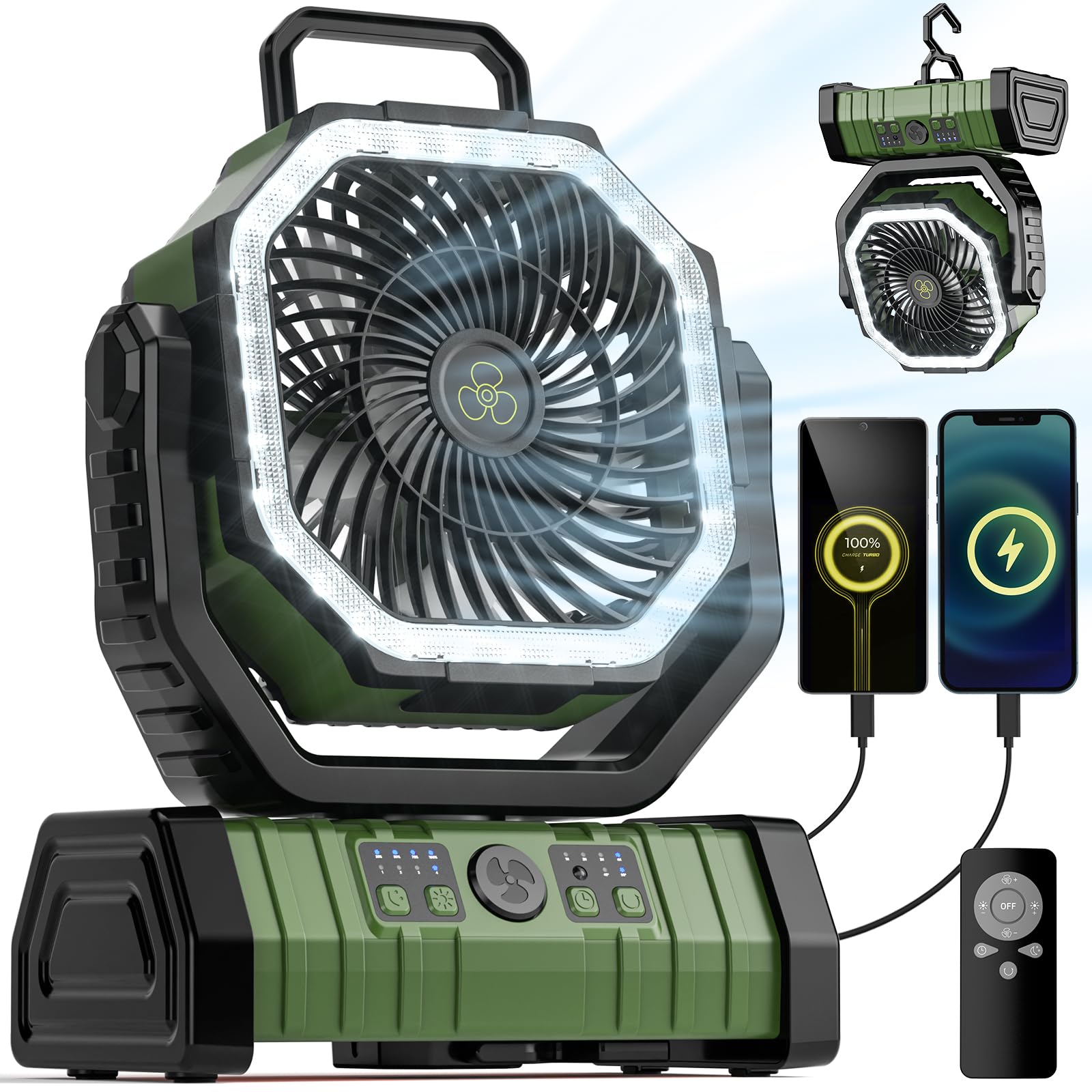 Outdoor Power With Timer - Campingventilator 20000 mAh ventilator op batterijen