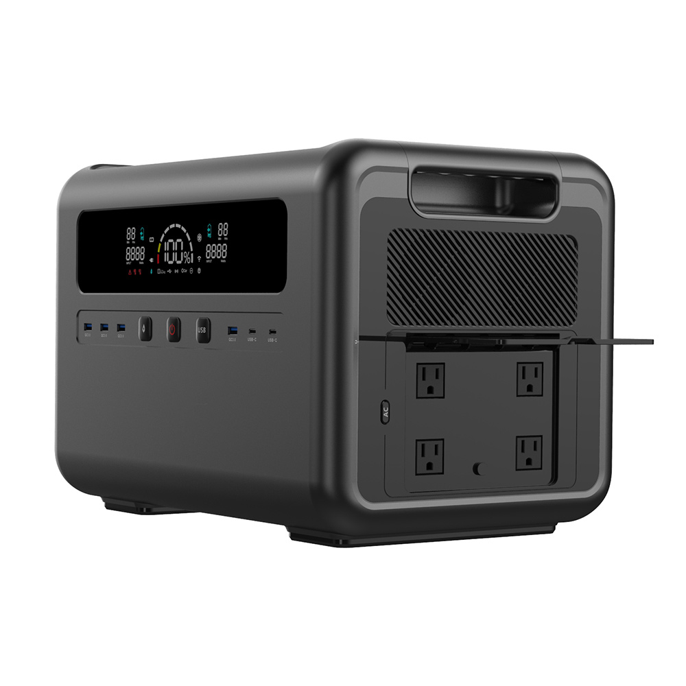 Outdoor Power Station - 2400W Zonne-energiegenerator, draagbaar krachtstation met grote