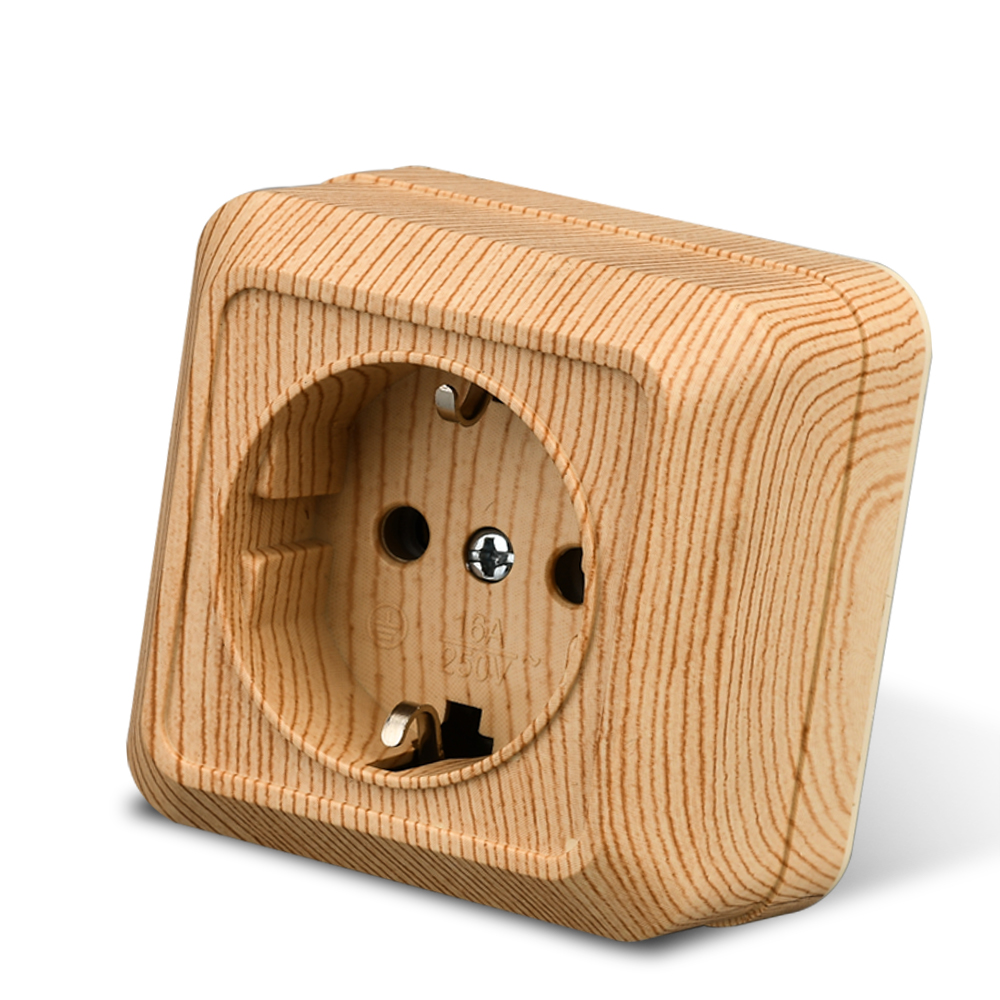 Outdoor Power Port - Wesa Houten Wandcontactdoos Stekkers Eu Stopcontacten