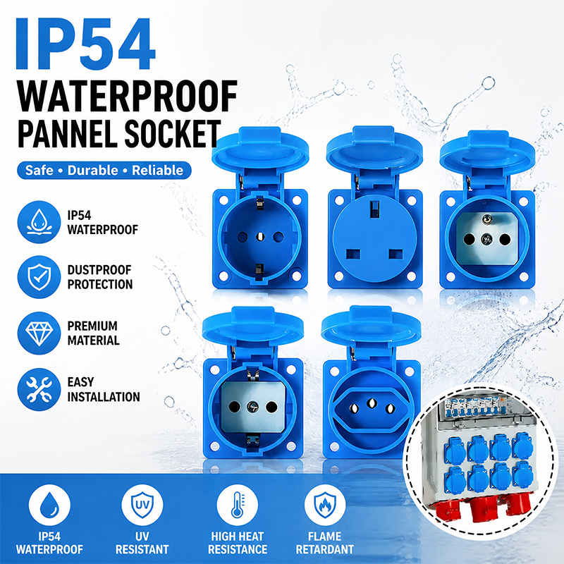 Outdoor Power Port - IP54 16A waterdichte industriële paneelaansluiting elektrische
