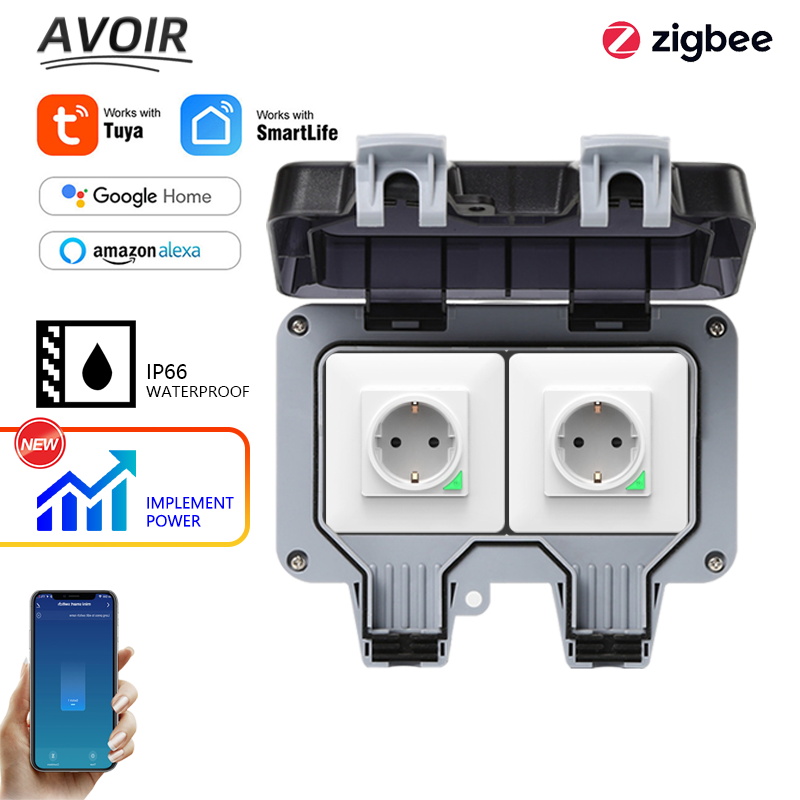 Outdoor Usb Power Outlet - Avoir Tuya Zigbee Stopcontacten IP66 Waterdichte