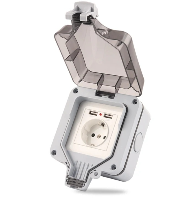 Outdoor Usb Power Outlet - IP66 EU Standaard Duitse stijl Buiten