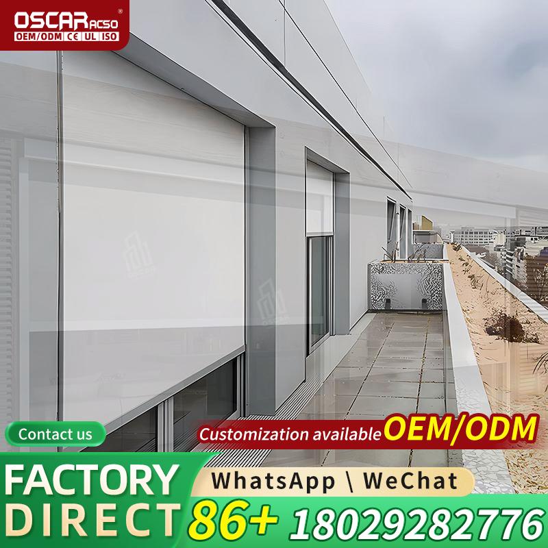 Outdoor Power Blinds - Buitenveranda-afsluitset op maat gemaakte groene container,