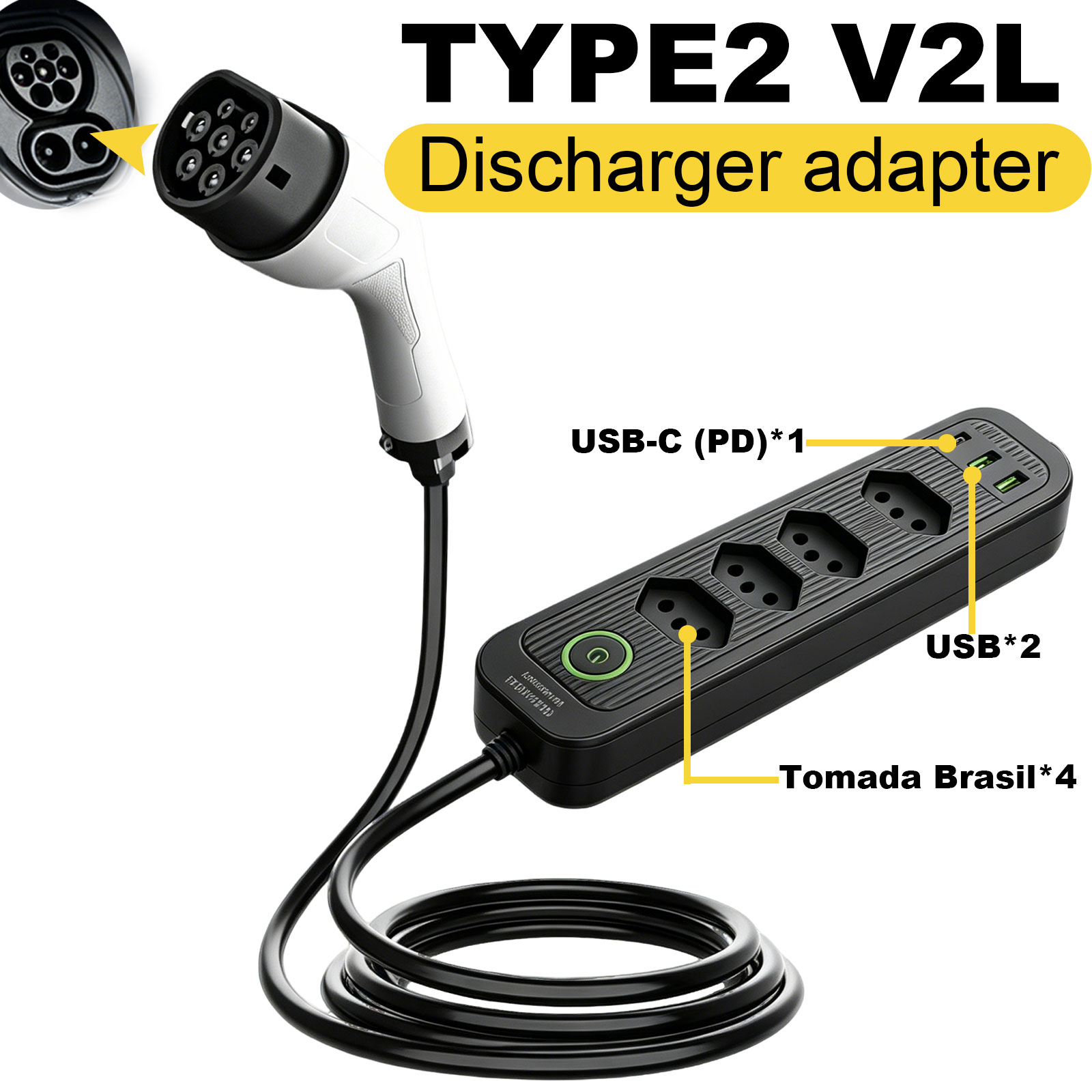 Type2 V2L-ontladingsadapter 16 - Outdoor Power Port recensie en prijs