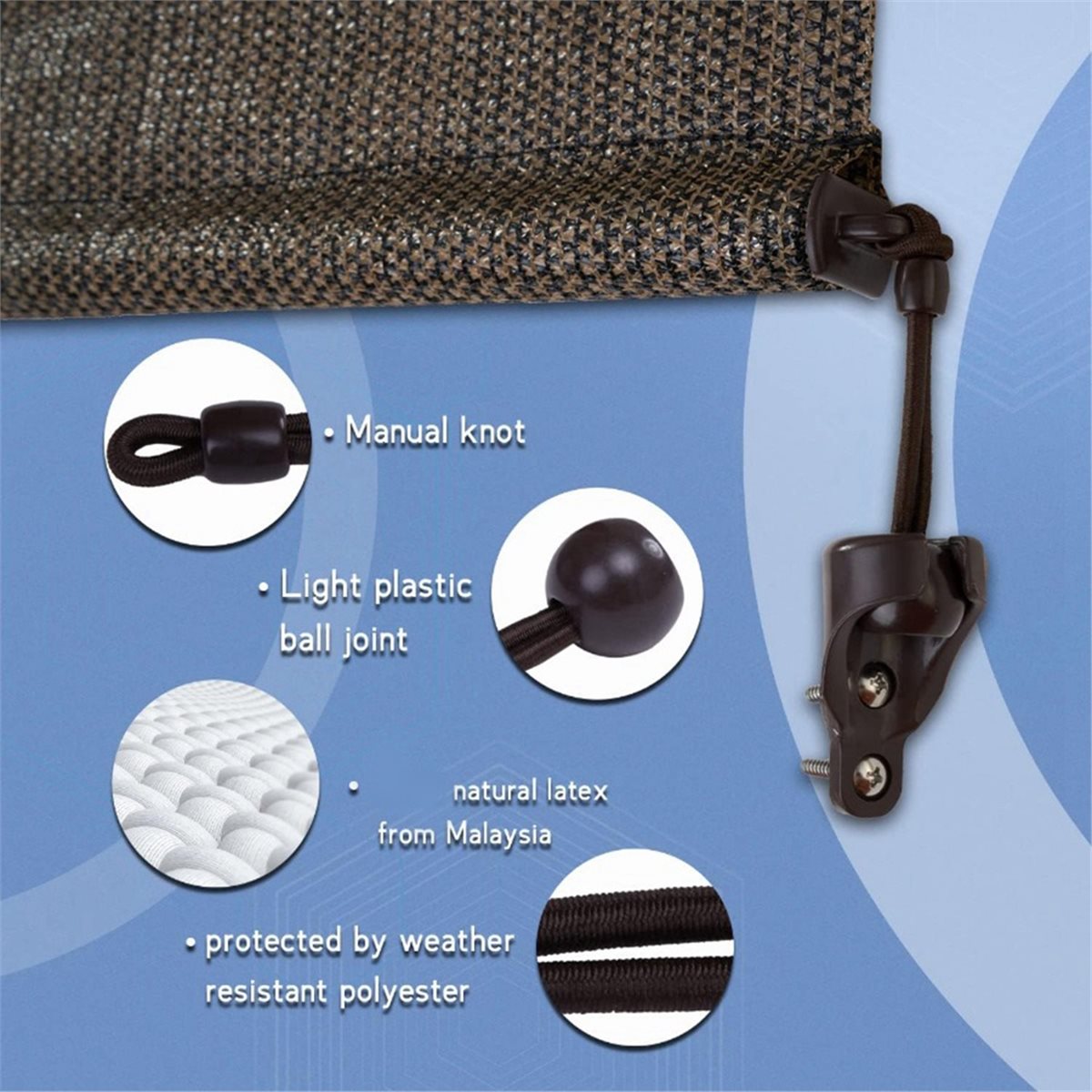 Zonwering Bungee Kit & eindkap - Outdoor Power Blinds recensie en prijs