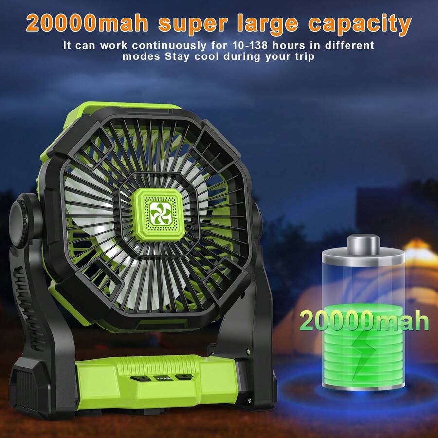 20000mAh draagbare ventilator  - Outdoor Power With Timer recensie en prijs